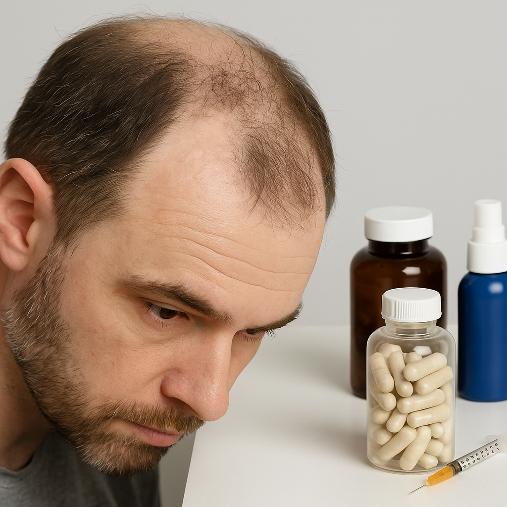 Testosterone and Hair Loss: Causes, Treatments, Supplements, Medications, and Peptides